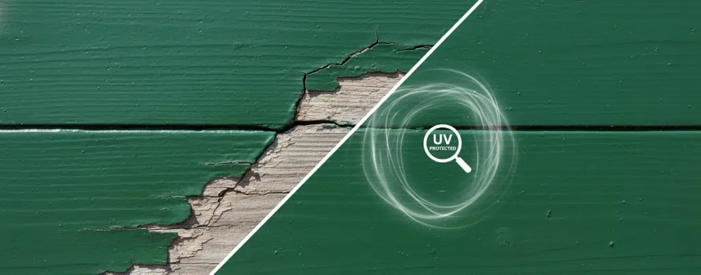 paint protecting wooden siding from cracks.