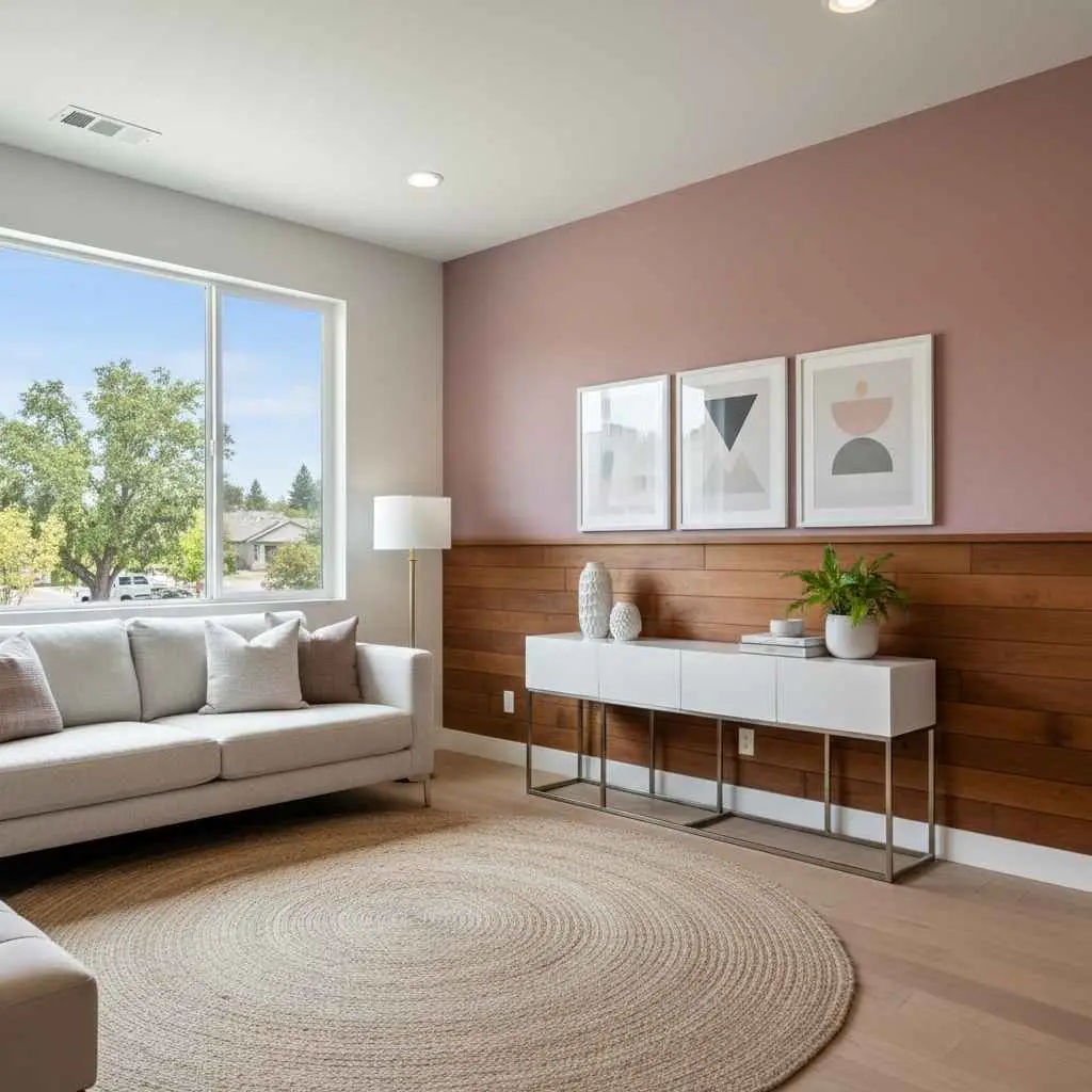 image of a two-tone accent wall in a Roseville living space