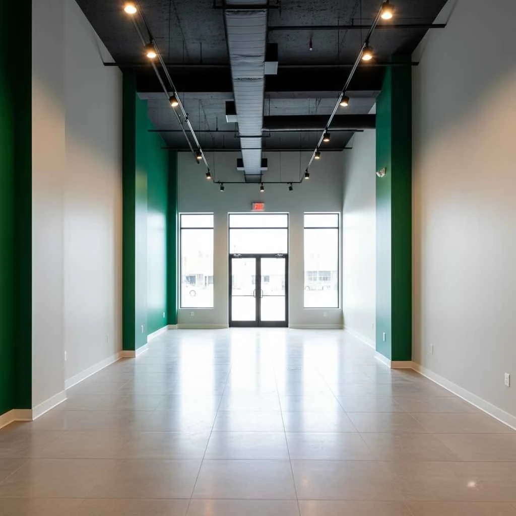 Freshly painted retail interior