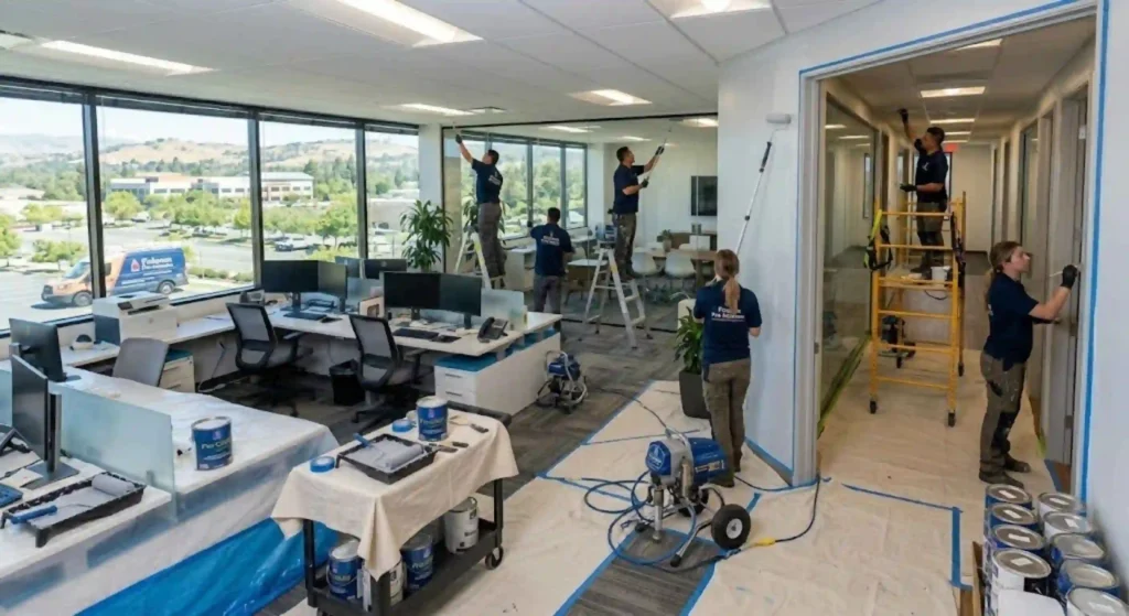 Commercial office painting service in Folsom California workspace