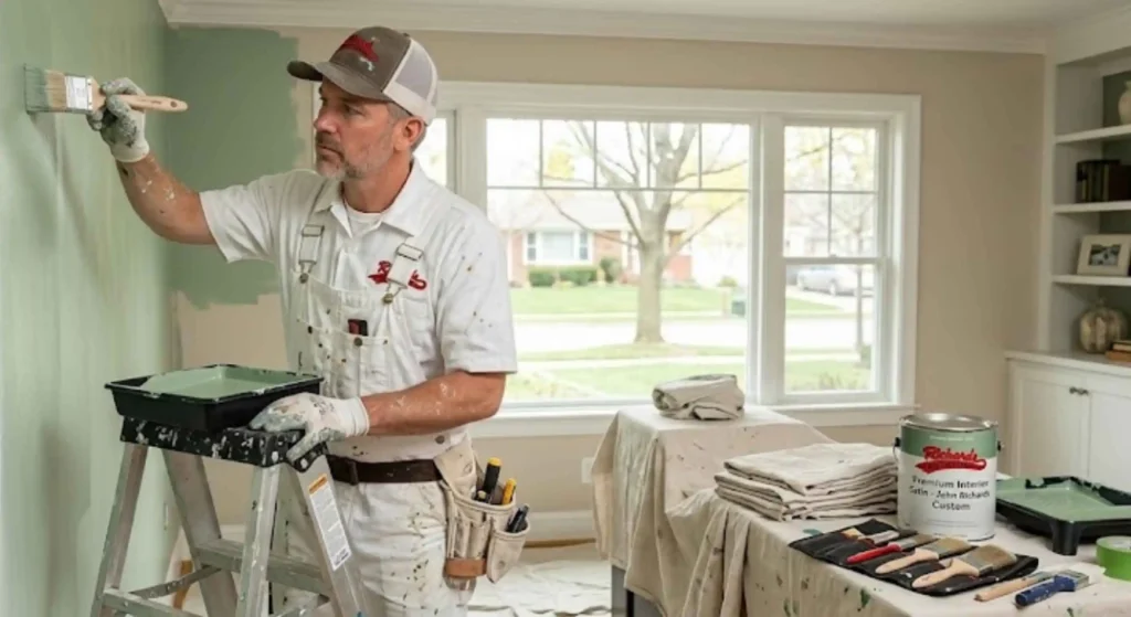 professional painter working indoors