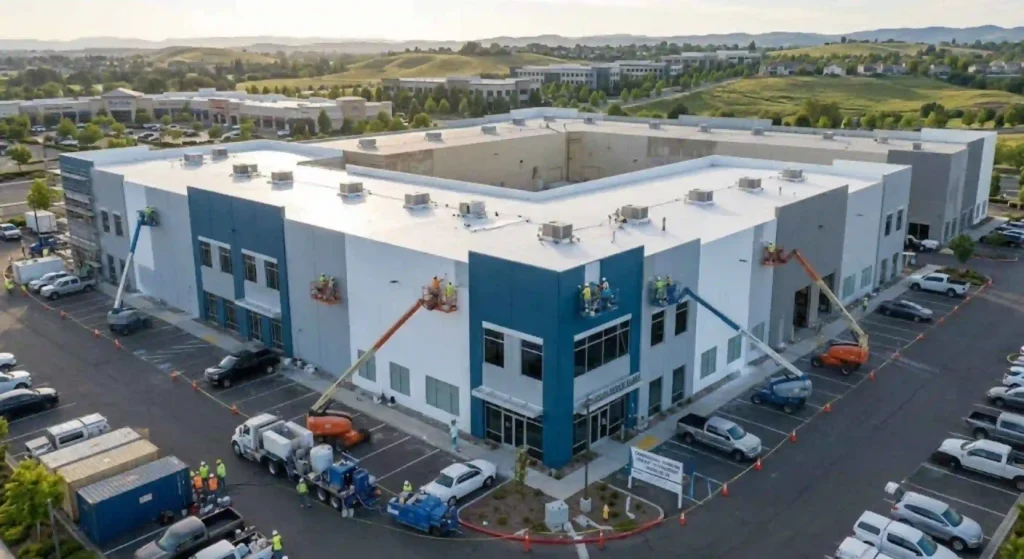 Commercial exterior painting project in Rocklin