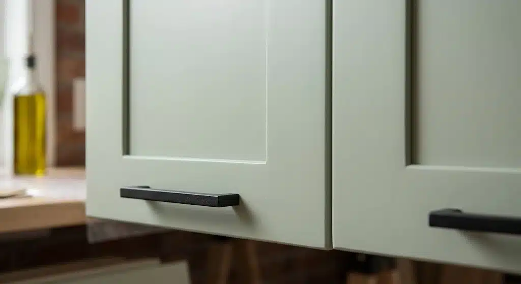 Smooth factory-quality cabinet refinishing finish in a Rocklin kitchen