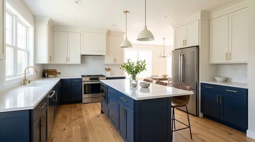 Richards Painting cabinet refinishing for an updated kitchen appearance.